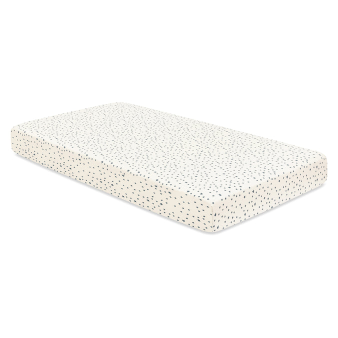 T31035IVS,Babyletto,Doodle Stars Organic Brushed Cotton Crib Sheet in Ivory with Navy Stars