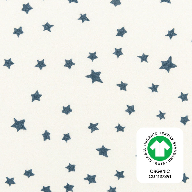 T31035IVS,Babyletto,Doodle Stars Organic Brushed Cotton Crib Sheet in Ivory with Navy Stars