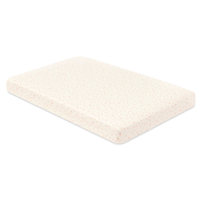 T31036IDS,Babyletto,Doodle Stars Organic Brushed Cotton Mini CribSheet in Ivory with Dusty Rose Stars