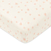 T31036IDS,Babyletto,Doodle Stars Organic Brushed Cotton Mini CribSheet in Ivory with Dusty Rose Stars