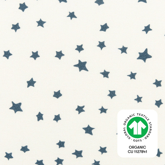 T31036IVS,Babyletto,Doodle Stars Organic Brushed Cotton Mini CribSheet in Ivory with Navy Stars