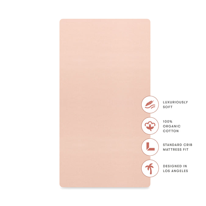 T32635DR,Babyletto,Organic Brushed Cotton Crib Sheet in Dusty Rose