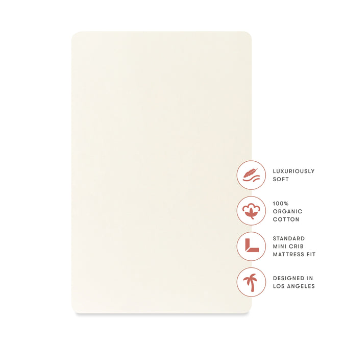 T32636I,Babyletto,Organic Brushed Cotton Mini Crib Sheet in Ivory