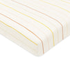 T33636IWS,Babyletto,Wonky Stripe Organic Brushed Cotton Mini CribSheet in Ivory with Warm Multi-Color Stripes