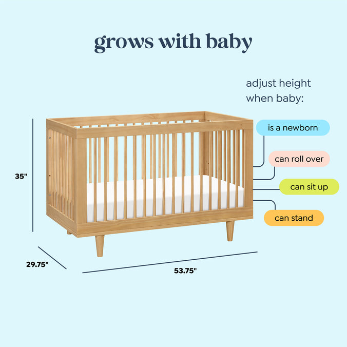 W4901HY,DaVinci,Marley 3-In-1 Convertible Crib in Honey