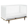 W4901WL,DaVinci,Marley 3-In-1 Convertible Crib in White Finish and Walnut Legs