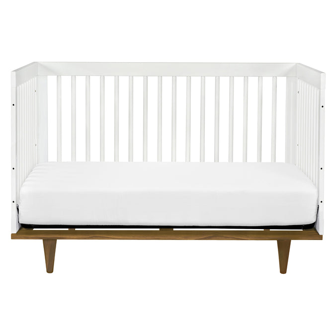 W4901WL,DaVinci,Marley 3-In-1 Convertible Crib in White Finish and Walnut Legs