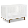 W4901WL,DaVinci,Marley 3-In-1 Convertible Crib in White Finish and Walnut Legs