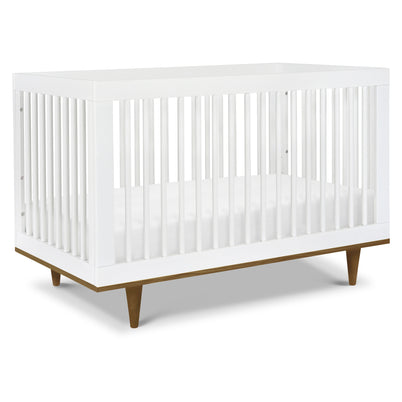 W4901WL,DaVinci,Marley 3-In-1 Convertible Crib in White Finish and Walnut Legs
