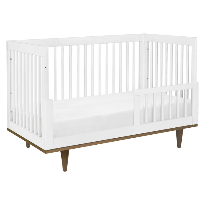 W4901WL,DaVinci,Marley 3-In-1 Convertible Crib in White Finish and Walnut Legs