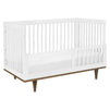 W4901WL,DaVinci,Marley 3-In-1 Convertible Crib in White Finish and Walnut Legs