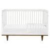 W4901WL,DaVinci,Marley 3-In-1 Convertible Crib in White Finish and Walnut Legs