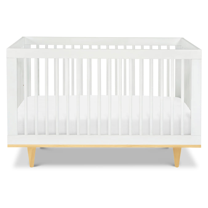W4901WN,DaVinci,Marley 3-In-1 Convertible Crib in White Finish and Natural Legs