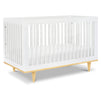W4901WN,DaVinci,Marley 3-In-1 Convertible Crib in White Finish and Natural Legs