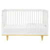 W4901WN,DaVinci,Marley 3-In-1 Convertible Crib in White Finish and Natural Legs