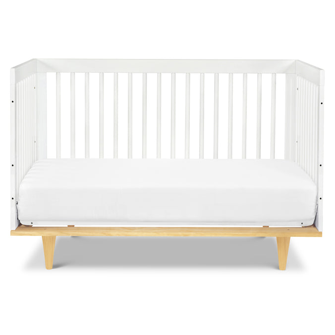 W4901WN,DaVinci,Marley 3-In-1 Convertible Crib in White Finish and Natural Legs