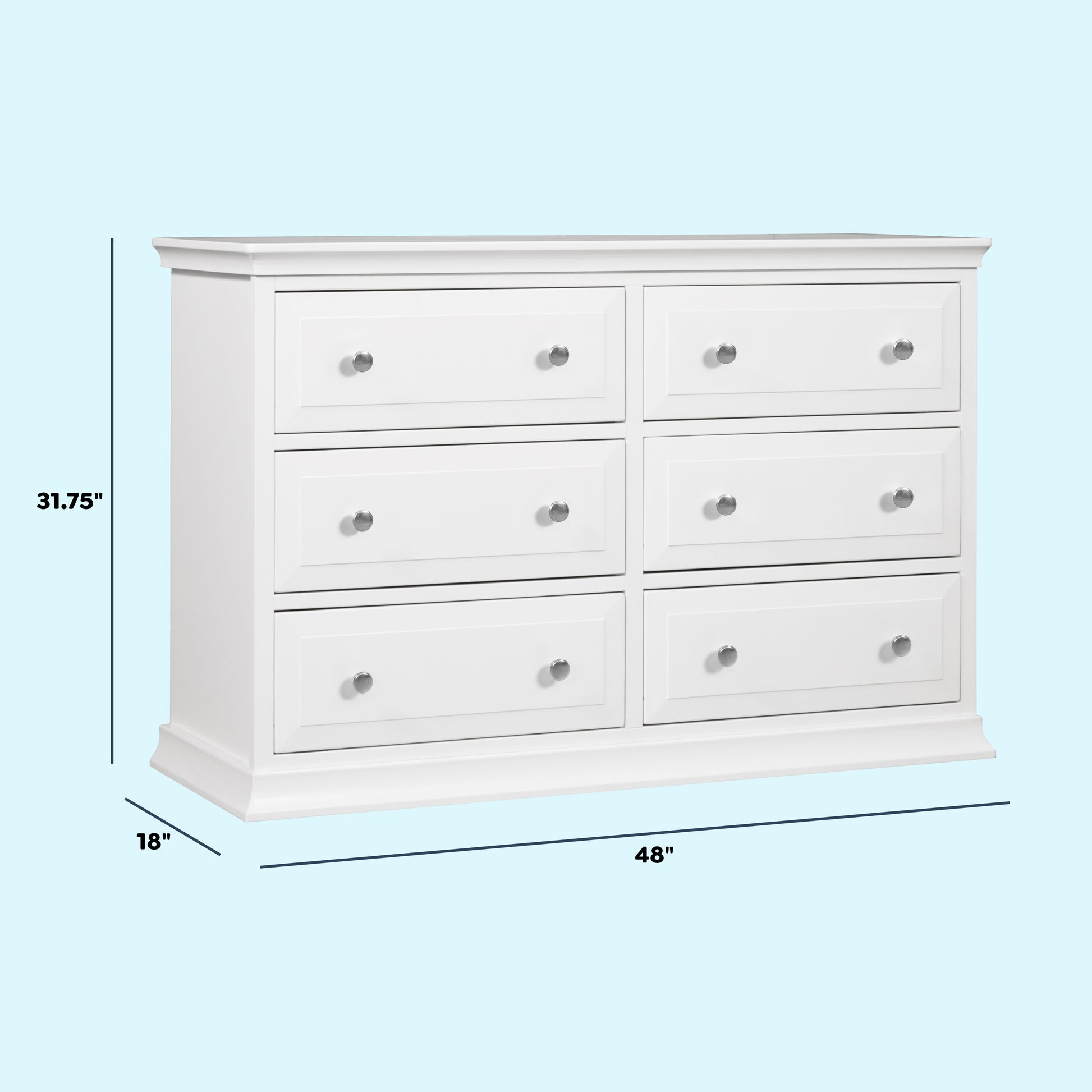 M4426W,DaVinci,Davinci Signature 6-Drawer Double Dresser in White