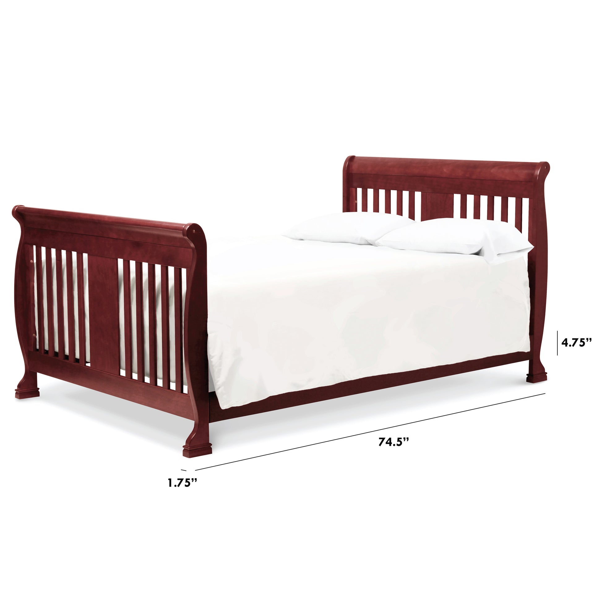 M5789C,The MDB Family,Hidden Hardware Twin/Full Size Bed Conversion Kit in Rich Cherry Finish