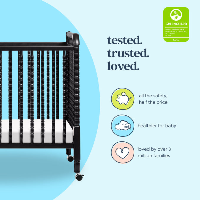 M7398E,DaVinci,Jenny Lind 3-in-1 Convertible Mini Crib in Ebony