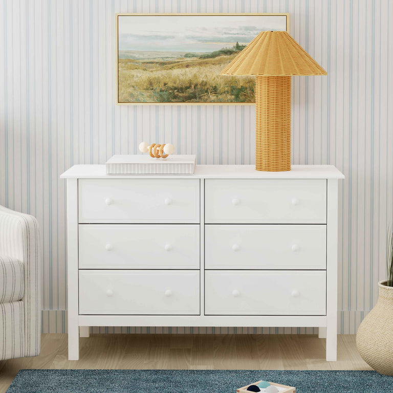M5966W,DaVinci,Jayden 6-Drawer Double Wide Dresser in White Finish