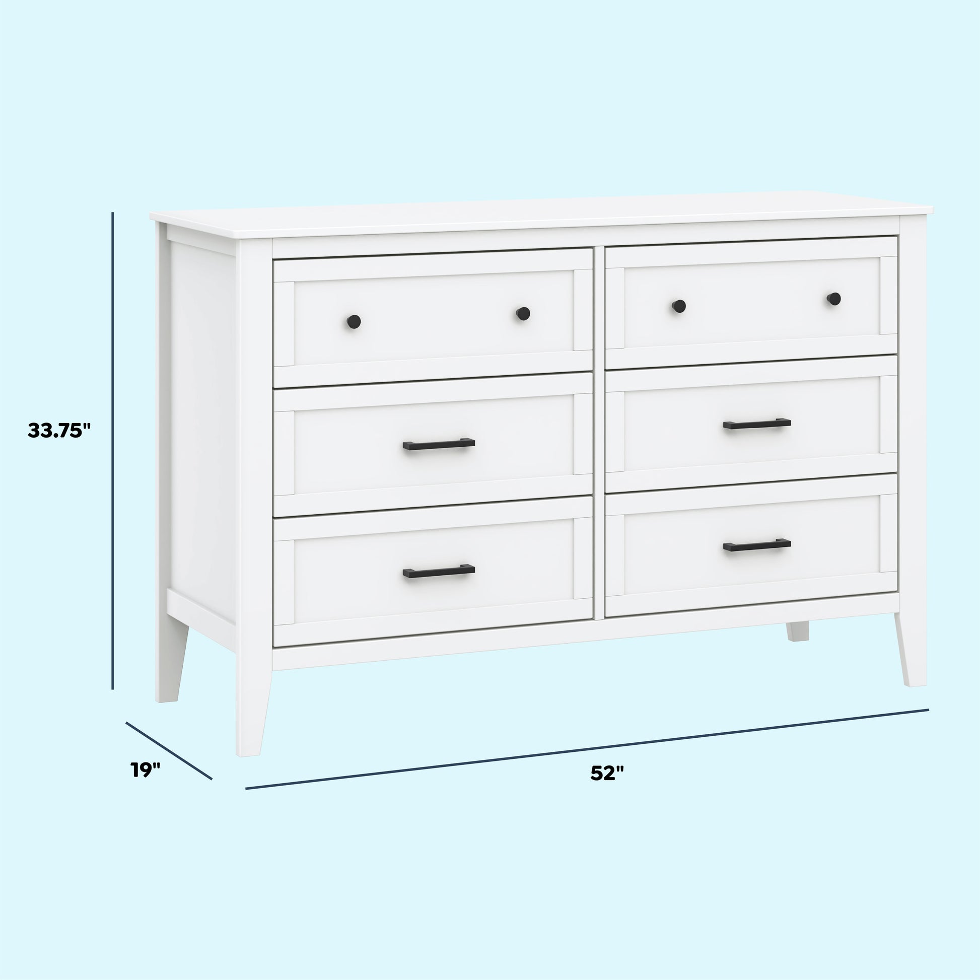 M24726W,DaVinci,Beau 6-Drawer Dresser in White