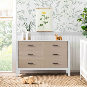 F23226WCWD,Carter's,Radley 6-Drawer Dresser in White & Coastwood