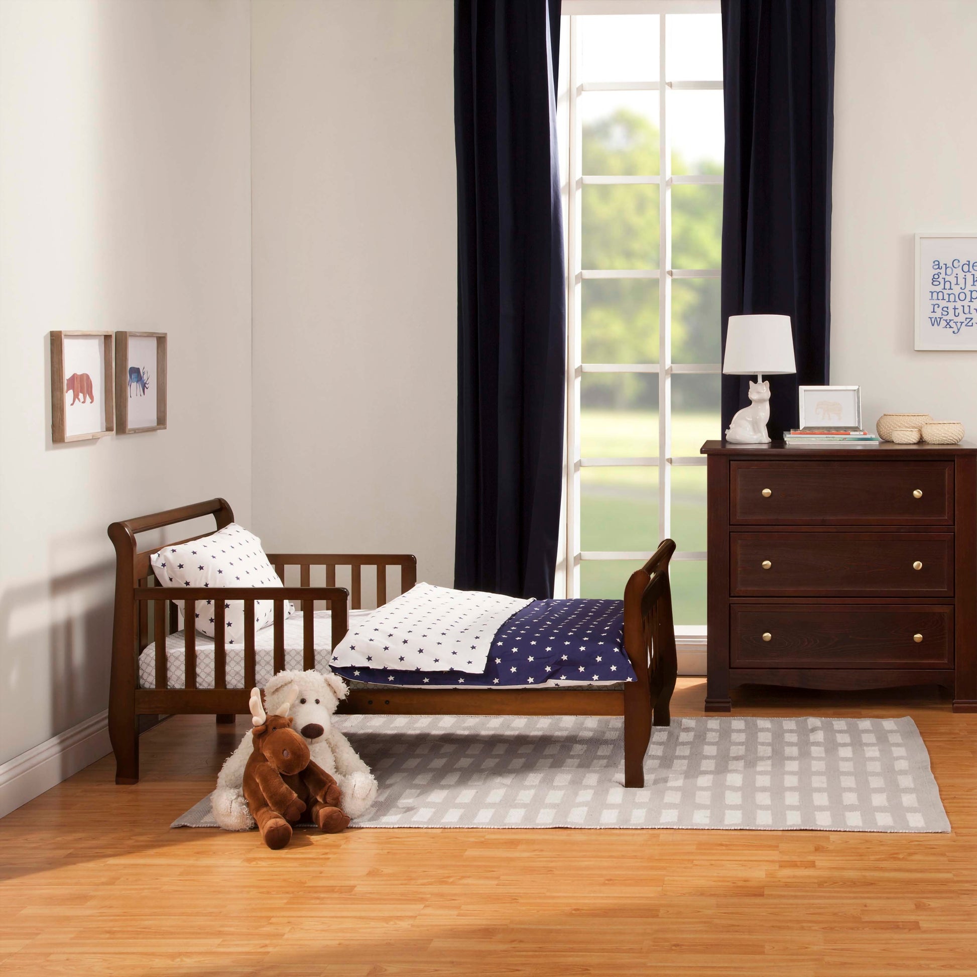M2990Q,DaVinci,Sleigh Toddler Bed in Espresso Finish
