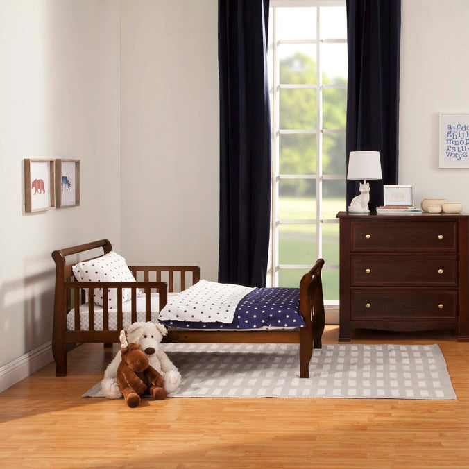 M2990Q,DaVinci,Sleigh Toddler Bed in Espresso Finish