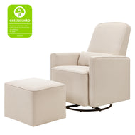 M11687CM,DaVinci,Olive Glider and Ottoman in Cream Finish w/Cream Piping