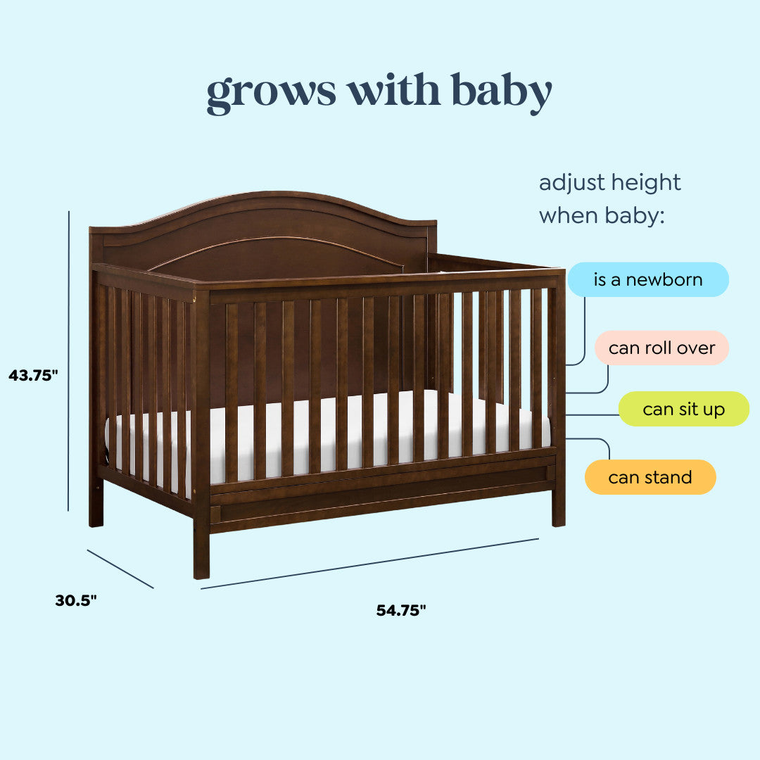 M12801Q,Charlie 4-in-1 Convertible Crib in Espresso