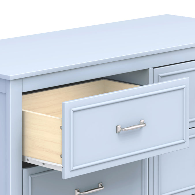 M12826PB,DaVinci,Charlie 6-Drawer Double Dresser in Powder Blue