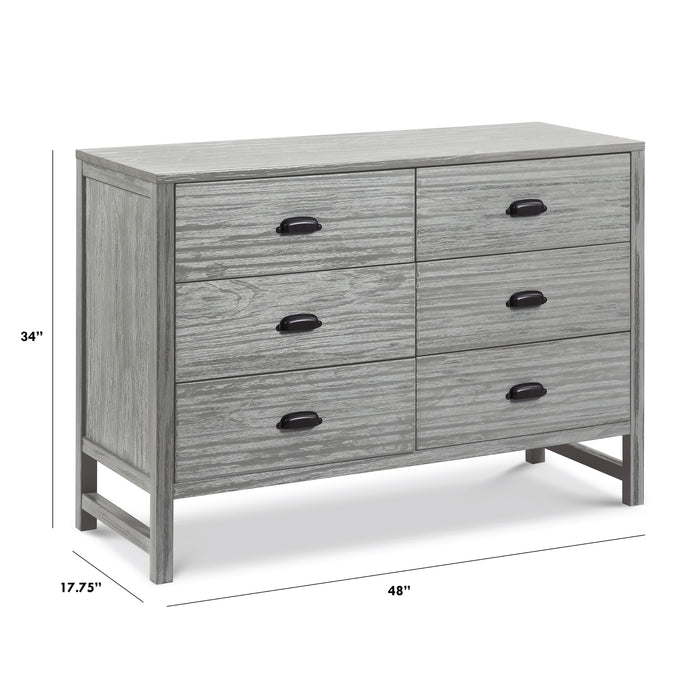 M13516CTG,DaVinci,Fairway 6-Drawer Double Dresser in Cottage Grey