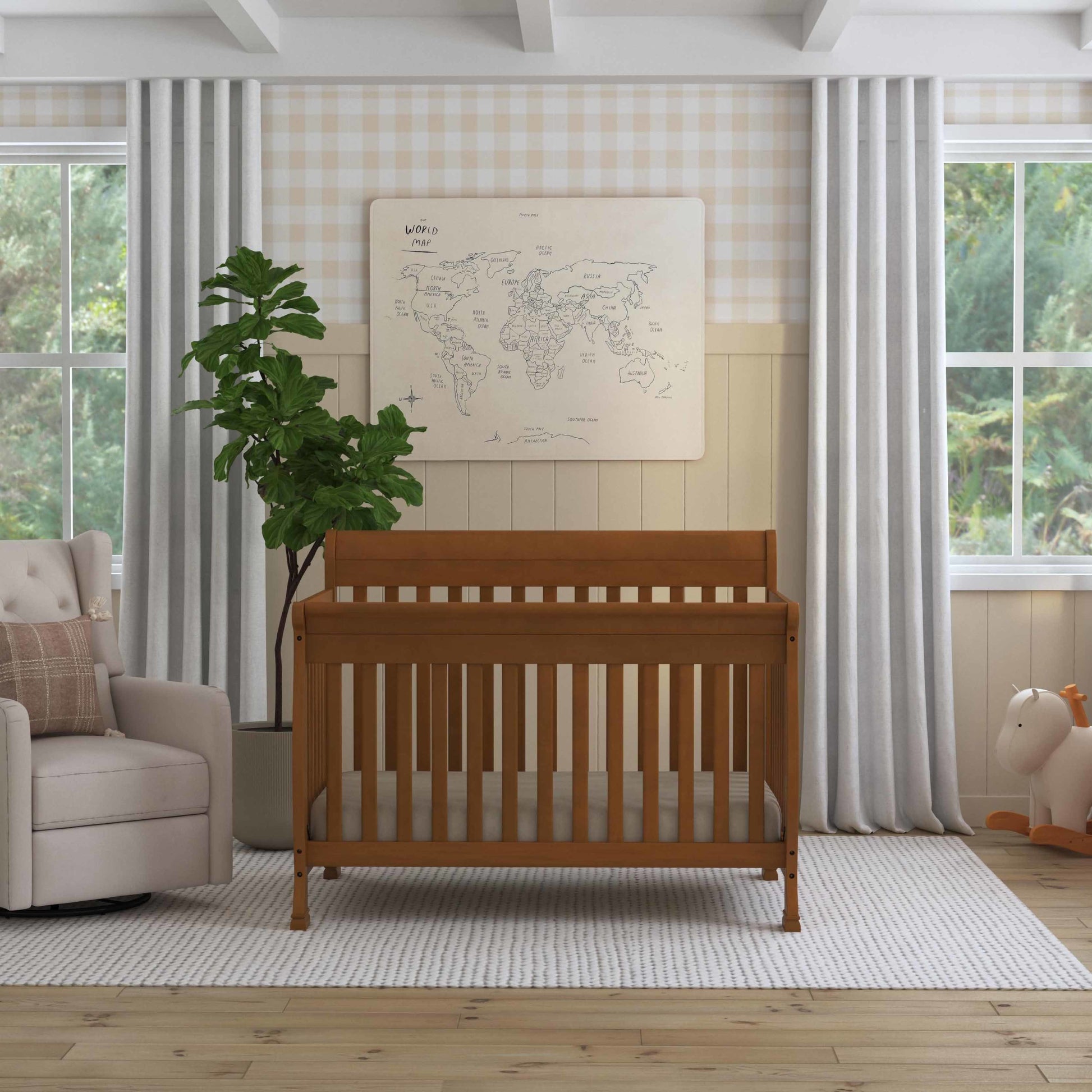 M5501CT,DaVinci,Kalani 4-in-1 Convertible Crib in Chestnut Finish