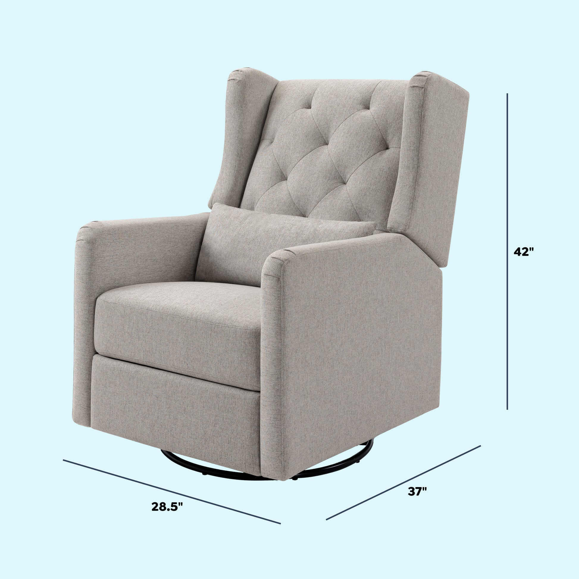 M22487PGEW,DaVinci,Everly Recliner in Performance Grey Eco-Weave