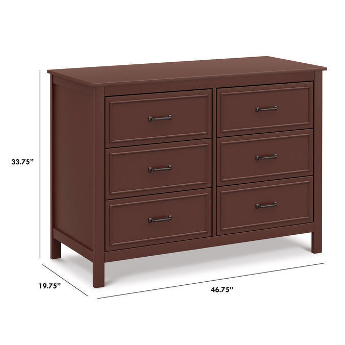 M12826CR,DaVinci,Charlie 6-Drawer Double Dresser in Crimson