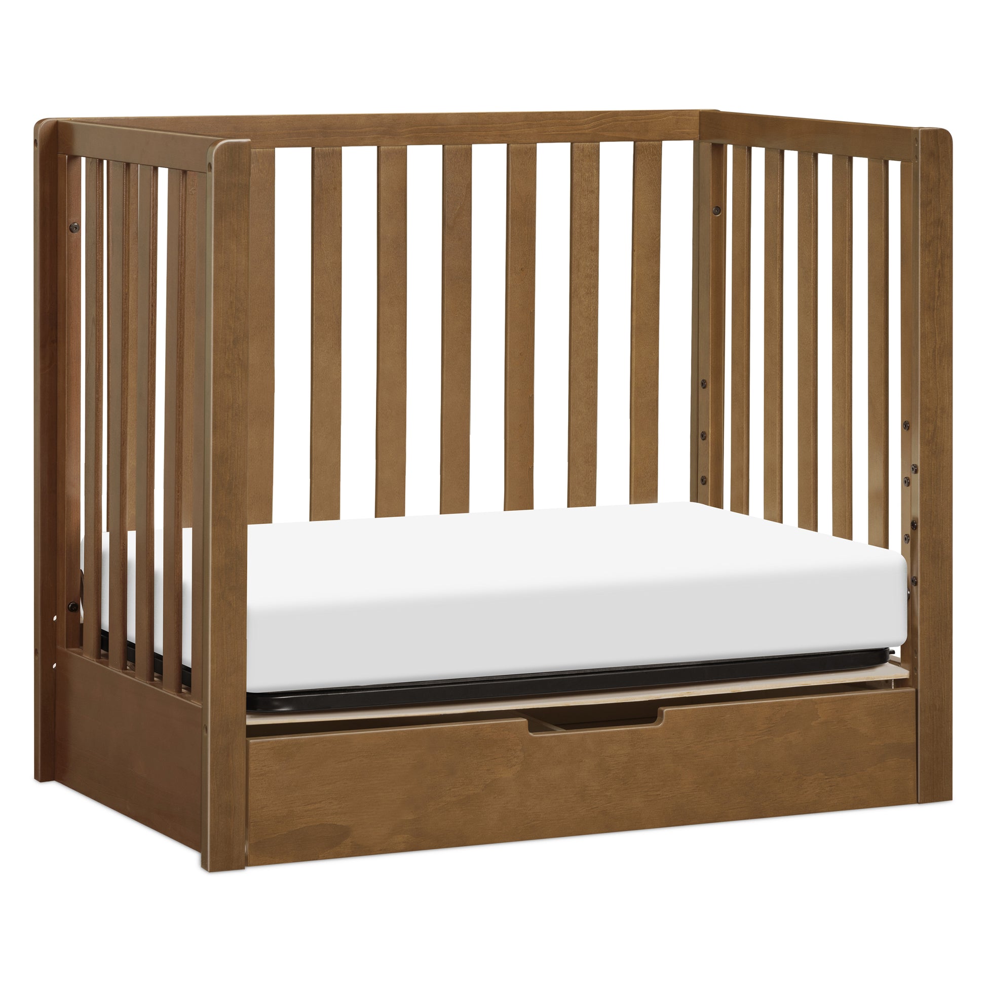 F11981L,Carter's,Colby 4-in-1 Convertible Mini Crib w/ Trundle in Walnut