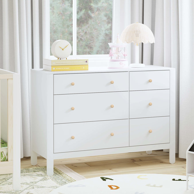 F30326WNX,Carter's,Marisol 6-Drawer Dresser in White/Washed Natural