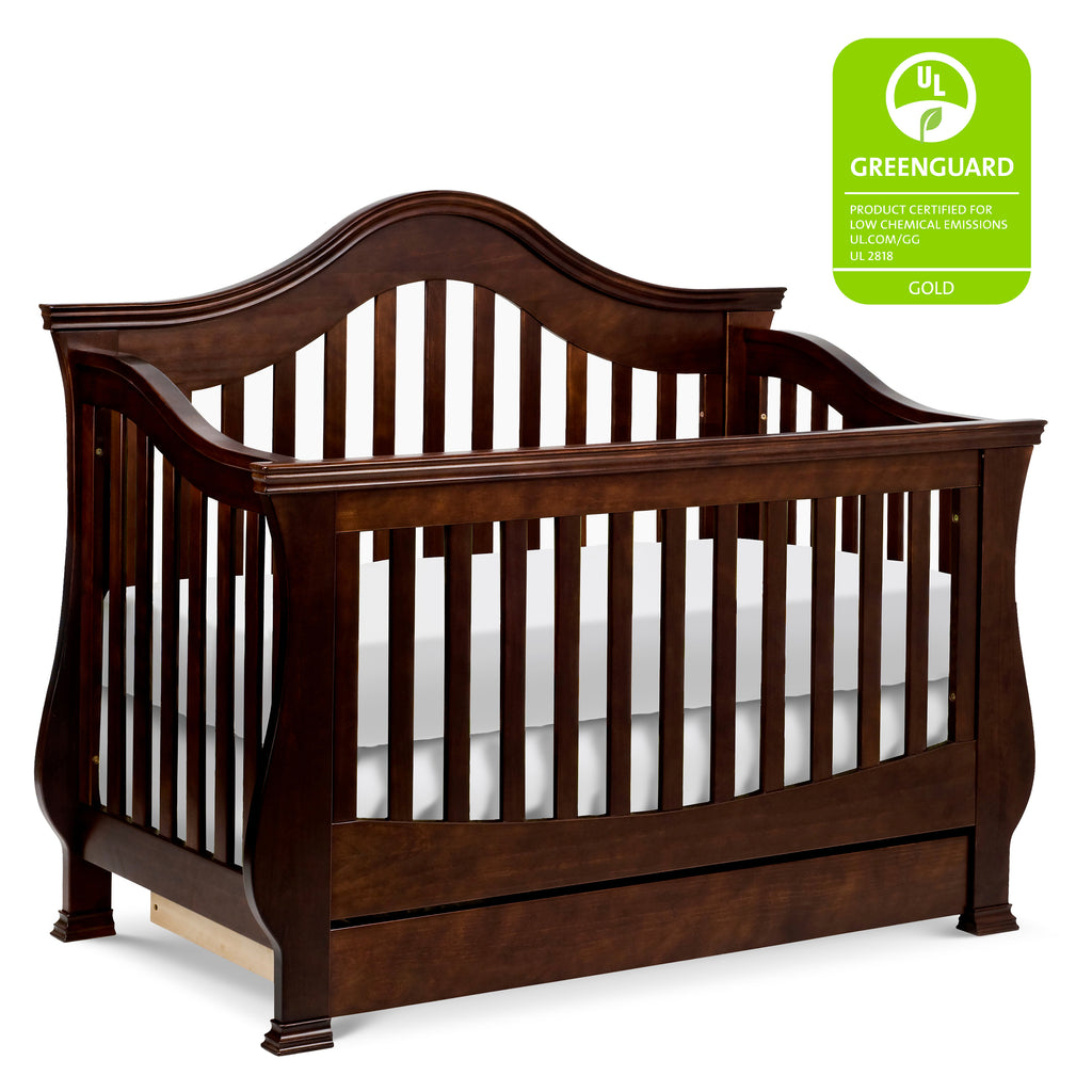 M8201Q,Ashbury 4-in-1 Convertible Crib w/Toddler Bed Conversion Kit in Espresso Finish