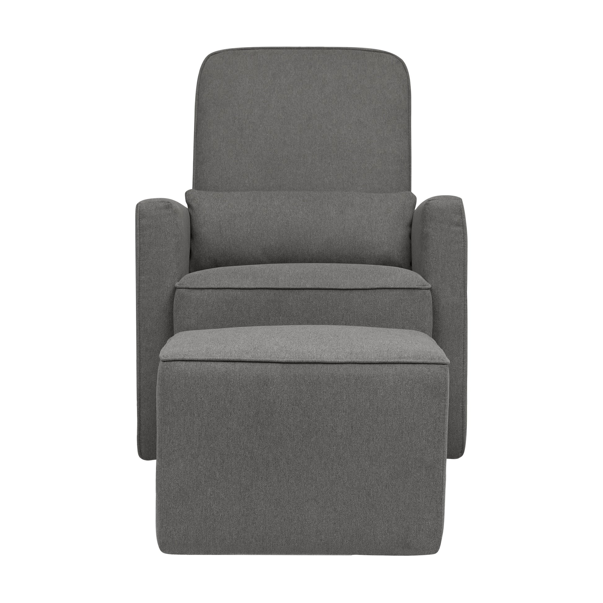 M11687GY,DaVinci,Olive Glider and Ottoman in Dark Grey Finish w/Dark Grey Piping