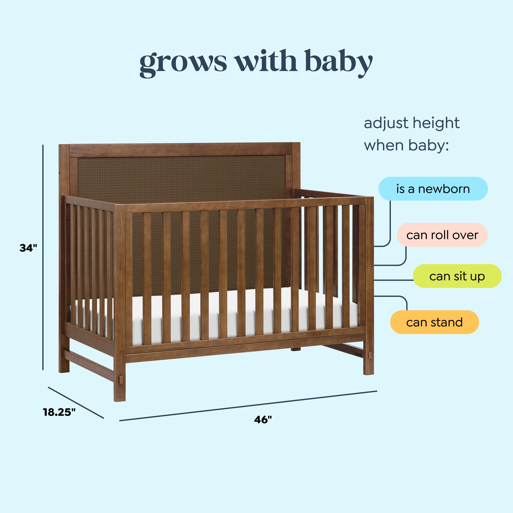 M24941L,DaVinci,Margot 4-in-1 Convertible Crib in Walnut