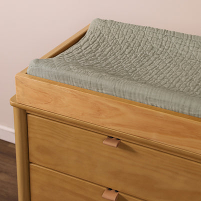 Quilted Changing Pad Cover in GOTS Certified Organic Muslin Cotton