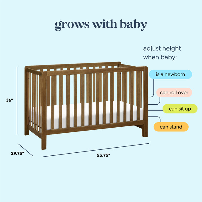 F11901L,Carter's,Colby 4-in-1 Low-profile Convertible Crib in Walnut