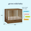 F11981L,Carter's,Colby 4-in-1 Convertible Mini Crib w/ Trundle in Walnut