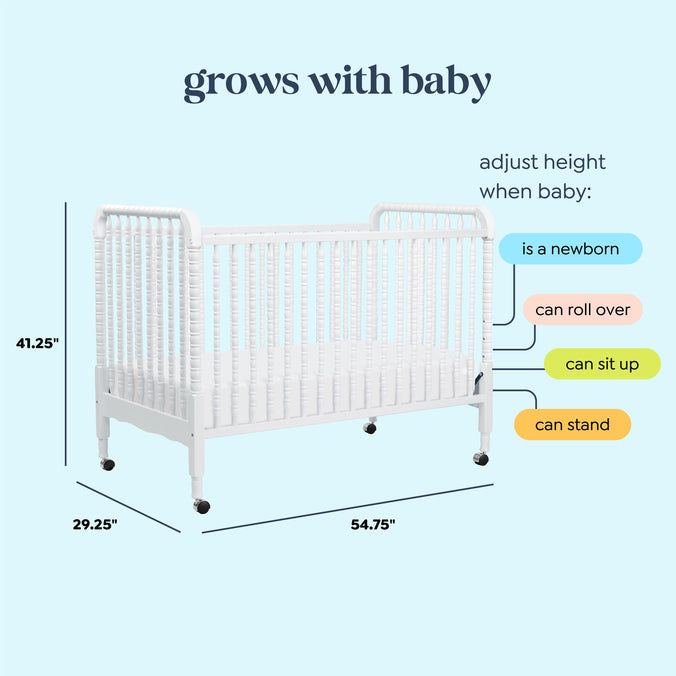 M7391W,Jenny Lind Stationary Crib In White Finish