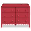 M27826TRD,DaVinci,Sammy Scallop 6-Drawer Dresser in Strawberry Red