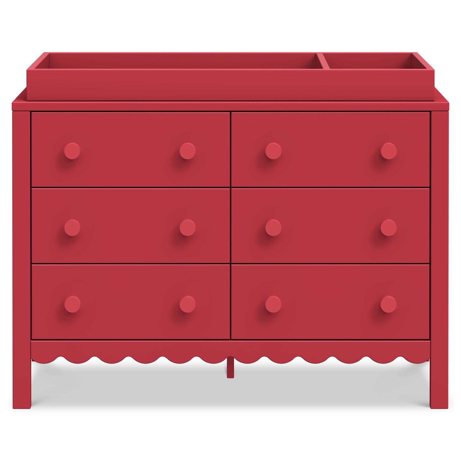 M27826TRD,Sammy Scallop 6-Drawer Dresser in Strawberry Red