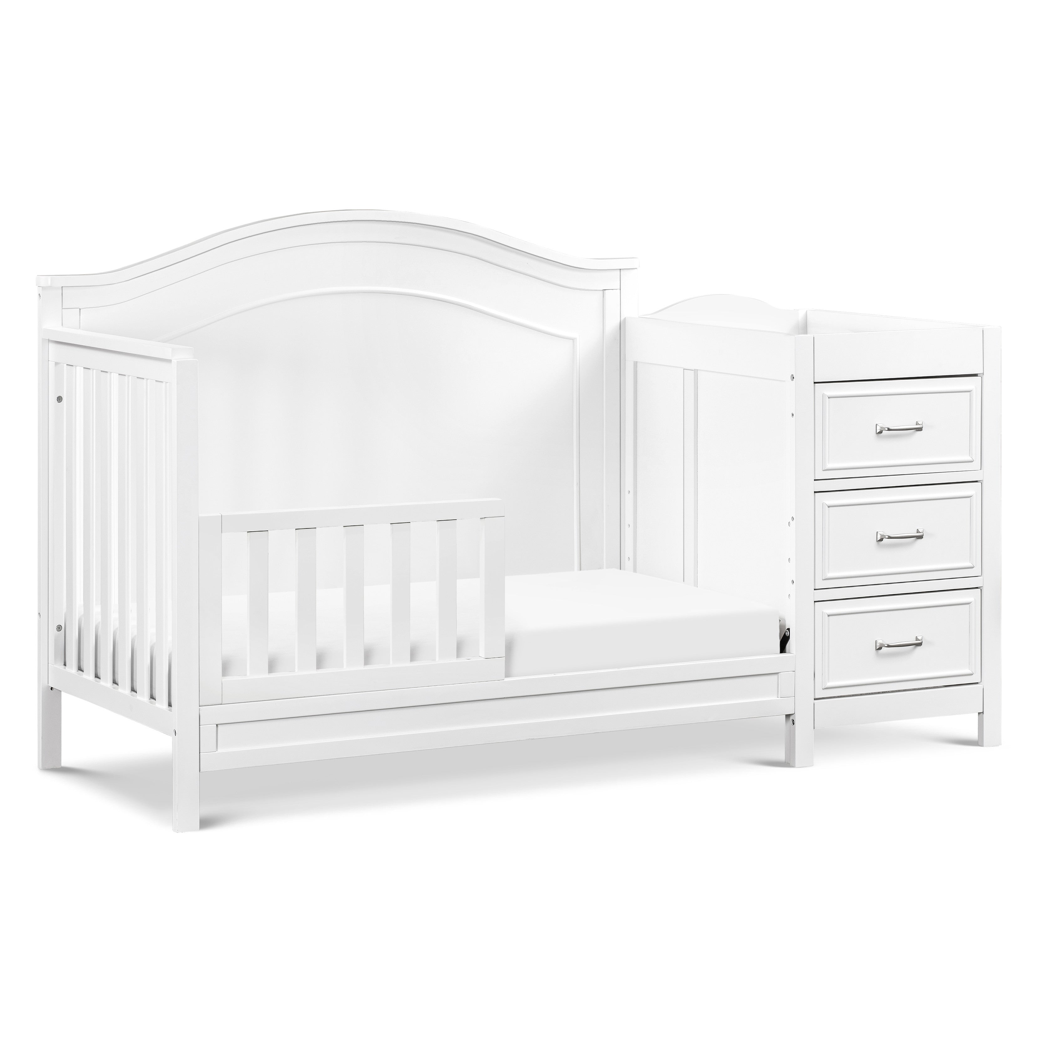 Grey 4 in 1 crib with changing table hotsell