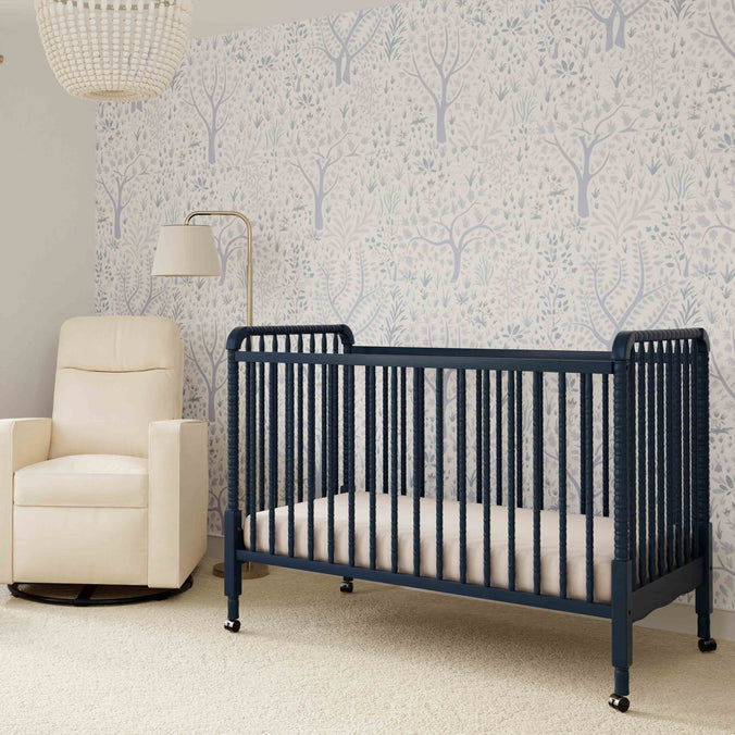 M7391V,DaVinci,Jenny Lind Stationary Crib in Navy Blue Finish