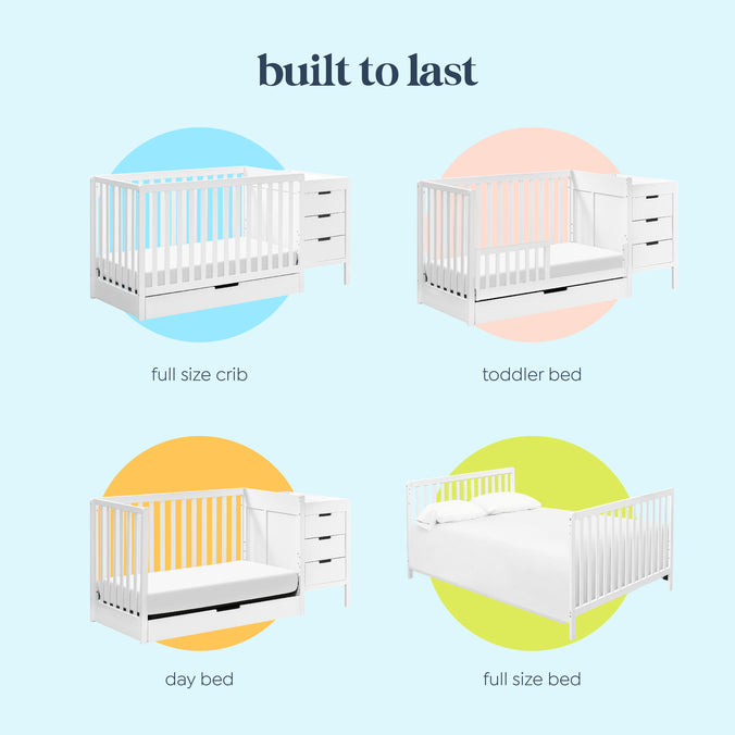 F11991W,Colby 4-in-1 Convertible Crib & Changer Combo in White