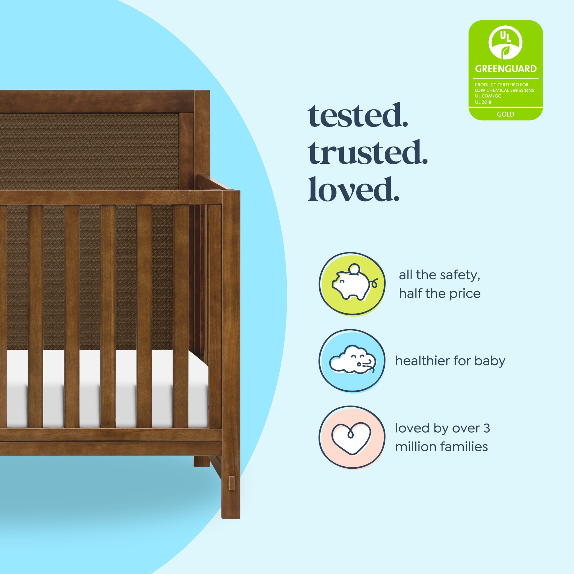 M24941L,DaVinci,Margot 4-in-1 Convertible Crib in Walnut